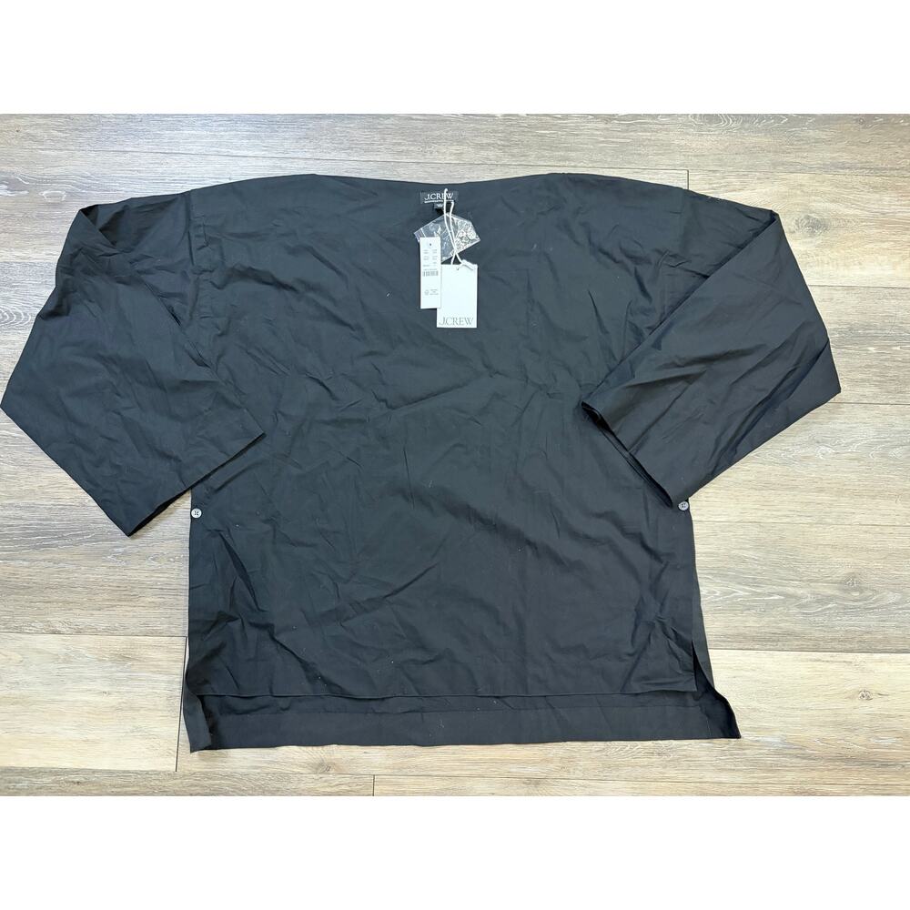 J.Crew Black Boxy Top XL New Regenerative Cotton Minimalist Office Casual NWT